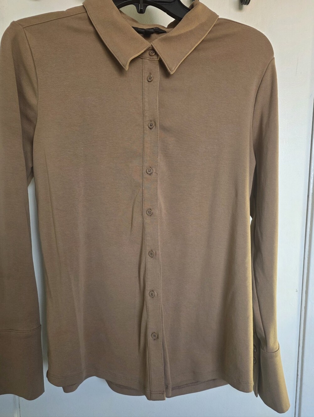 Banana Republic Camel Long-Sleeve Button-Down Shirt